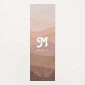 Tapis De Yoga Boho Monogram Mountains & Forest Pink (Devant)