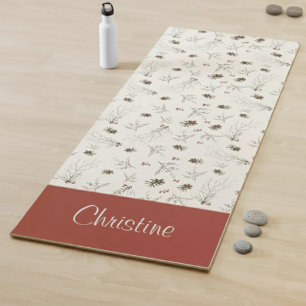 Tapis De Yoga Boho Monogramme Bois d'Hiver de Boho