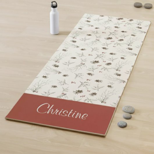 Tapis De Yoga Boho Monogramme Bois d'Hiver de Boho