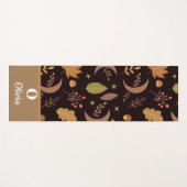 Tapis De Yoga Boho Moon avec feuilles d'automne monogrammé (Devant (Horizontal))