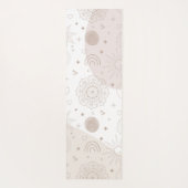 Tapis De Yoga Boho Neutral Space Doodles Design esthétique (Dos)