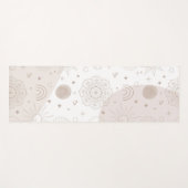 Tapis De Yoga Boho Neutral Space Doodles Design esthétique (Devant (Horizontal))