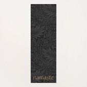Tapis De Yoga Boho Noir Gris Botanique (Devant)
