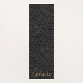 Tapis De Yoga Boho Noir Gris Botanique (Dos)