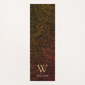 Tapis De Yoga Boho Orange Brûlé Botanique Or Monogramme Nom (Devant)