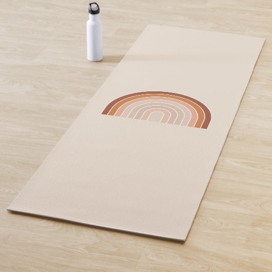 Tapis De Yoga Boho Rainbow Beige Terracotta (En situation)