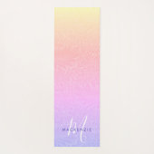 Tapis De Yoga Boho Rainbow Botanogram Nom (Dos)