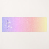 Tapis De Yoga Boho Rainbow Botanogram Nom (Devant (Horizontal))