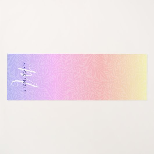 Tapis De Yoga Boho Rainbow Botanogram Nom (Devant (Horizontal))