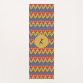 Tapis De Yoga Boho rouge bleu et or (Devant)