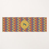 Tapis De Yoga Boho rouge bleu et or (Devant (Horizontal))