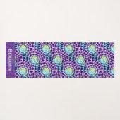 Tapis De Yoga Boho violet vert Turquoise Cravate-Motif (Dos (Horizontal))