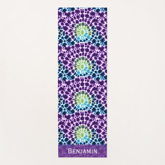 Tapis De Yoga Boho violet vert Turquoise Cravate-Motif (Devant)