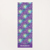 Tapis De Yoga Boho violet vert Turquoise Cravate-Motif (Dos)