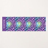 Tapis De Yoga Boho violet vert Turquoise Cravate-Motif (Devant (Horizontal))