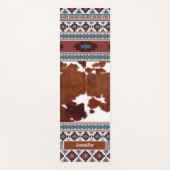 Tapis De Yoga Boho Western Cowhide Nom (Devant)
