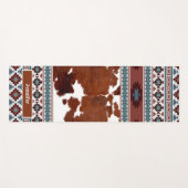 Tapis De Yoga Boho Western Cowhide Nom (Devant (Horizontal))