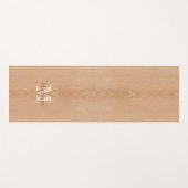 Tapis De Yoga Bois brun clair grain Monogramme personnalisé (Devant (Horizontal))