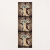 Tapis De Yoga bois de grange rustique fleur sauvage occidentale  (Devant)