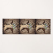 Tapis De Yoga bois de grange rustique fleur sauvage occidentale  (Devant (Horizontal))