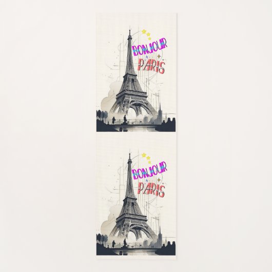 Tapis De Yoga Bonjour Paris coloré (Devant)