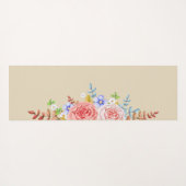 Tapis De Yoga Bordure latérale florale de l'aquarelle (Dos (Horizontal))