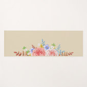 Tapis De Yoga Bordure latérale florale de l'aquarelle (Devant (Horizontal))