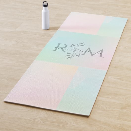 Tapis De Yoga Botanical Monogram Pastel Yoga (En situation)