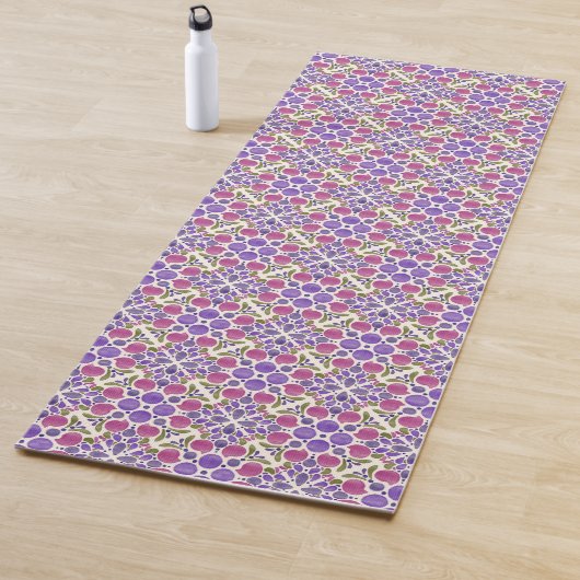 Tapis De Yoga Botanical Pop - Berry (En situation)