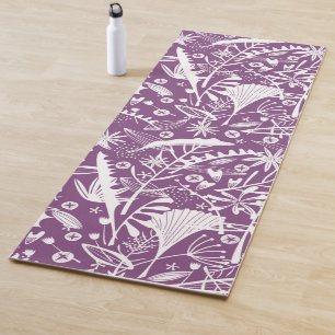 Tapis De Yoga Botanique violet moderne