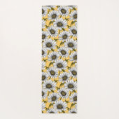 Tapis De Yoga Bouches blanches, fleurs sauvages sur jaune (Dos)
