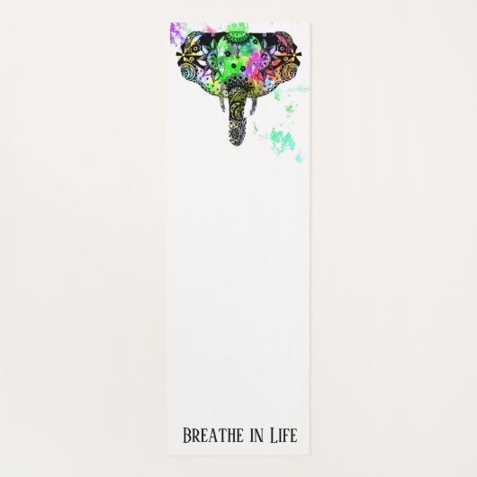 Tapis De Yoga Bouchon de peinture moderne à l'éléphant mandala a (Dos)