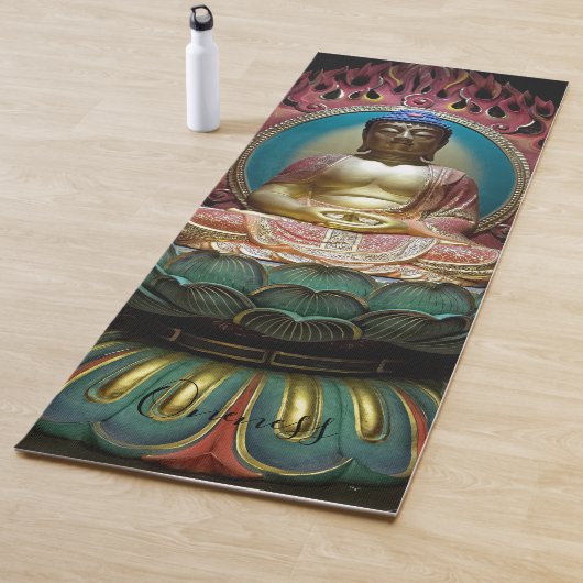 Tapis De Yoga Bouddha Statue Lotus Fleur Une seule face (En situation)