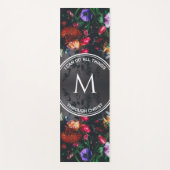 Tapis De Yoga Bouquet floral élégant Monogramme GRAY (Devant)