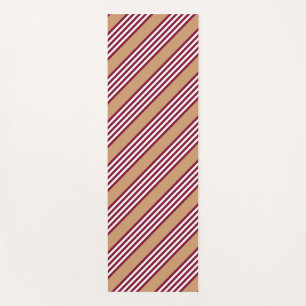 Tapis De Yoga Bourgogne rouge cinq bandes motif