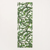 Tapis De Yoga Branches d'olive sur blanc (Dos)