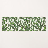 Tapis De Yoga Branches d'olive sur blanc (Devant (Horizontal))