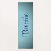 Tapis De Yoga "Breathe" Beaux tons Bleus Gradient (Devant)