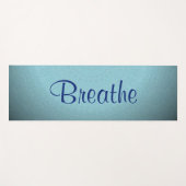 Tapis De Yoga "Breathe" Beaux tons Bleus Gradient (Devant (Horizontal))