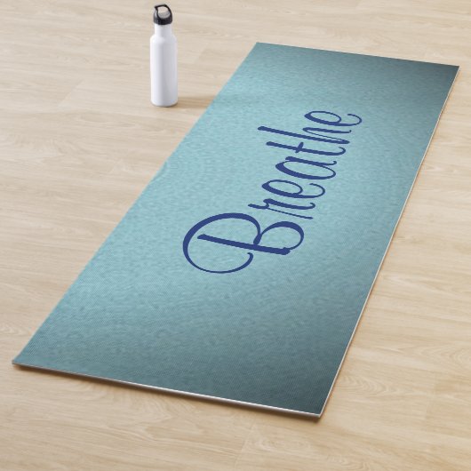 Tapis De Yoga "Breathe" Beaux tons Bleus Gradient (En situation)