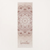 Tapis De Yoga Breathe Chic Rose Gold Feminine Mandala Practice (Devant)