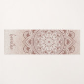 Tapis De Yoga Breathe Chic Rose Gold Feminine Mandala Practice (Devant (Horizontal))