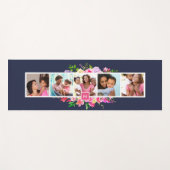 Tapis De Yoga Bright Blooms 5 Photo Collage Monogramme (Devant (Horizontal))