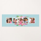 Tapis De Yoga Bright Blooms 5 Photo Collage Monogramme (Devant (Horizontal))