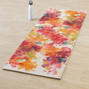 Tapis De Yoga Bright Flashy Orange Fall Watercolor Nom de la pei
