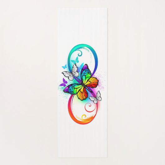 Tapis De Yoga Bright infinity with rainbow butterfly (Dos)