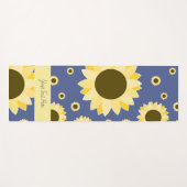 Tapis De Yoga Bright Sunflowers on Navy blue (Devant (Horizontal))