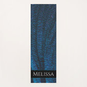 Tapis De Yoga Brillant métallique bleu vif abstrait Votre nom (Devant)