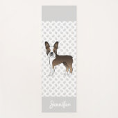Tapis De Yoga Brindle Boston Terrier Cartoon Dog & Custom Name (Devant)