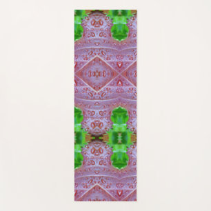Tapis De Yoga Bronze Et Feuille Verte Ikat Pouf Aussi